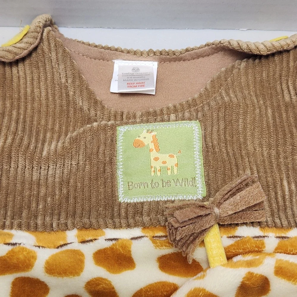 Baby Aspen My‎ Little Giraffe Snuggle Sack 0-6 Months Bottom Zipper Hat Animals